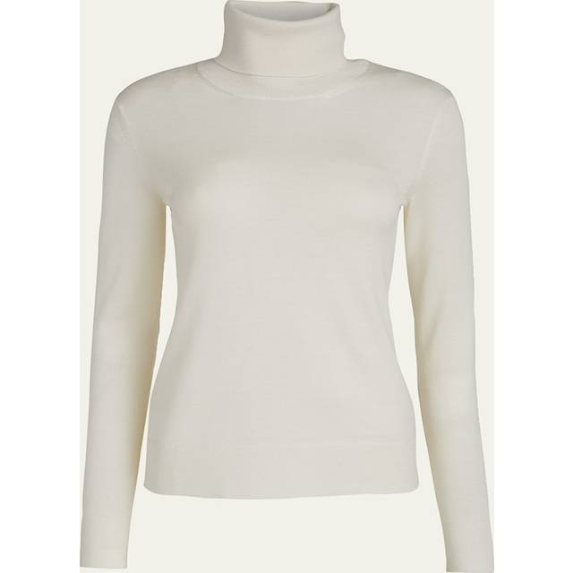 Cashmere Long-Sleeve Turtleneck Sweater - WHITE - X-Small