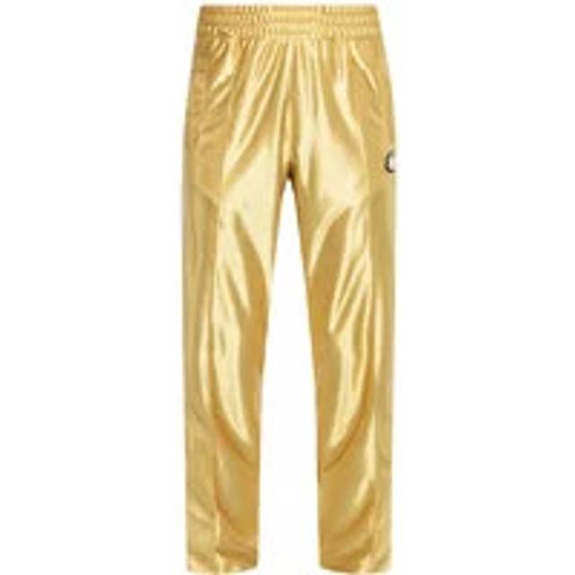 Moncler, Byxor, Herr, M, Polyester, Glänsande gula sweatpants med logotypemblem - yellow (M)