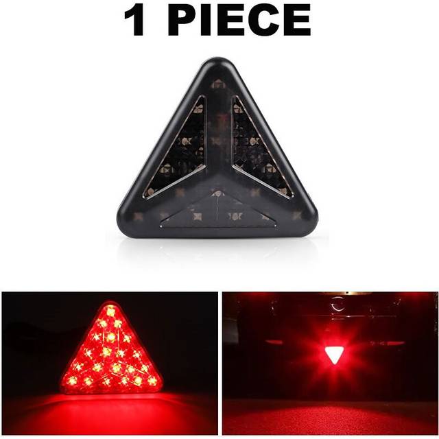(1pcs Style Y) Universal F1 Triangle Style LED Rear Stop Tail Light Red Strobe lIGHTS