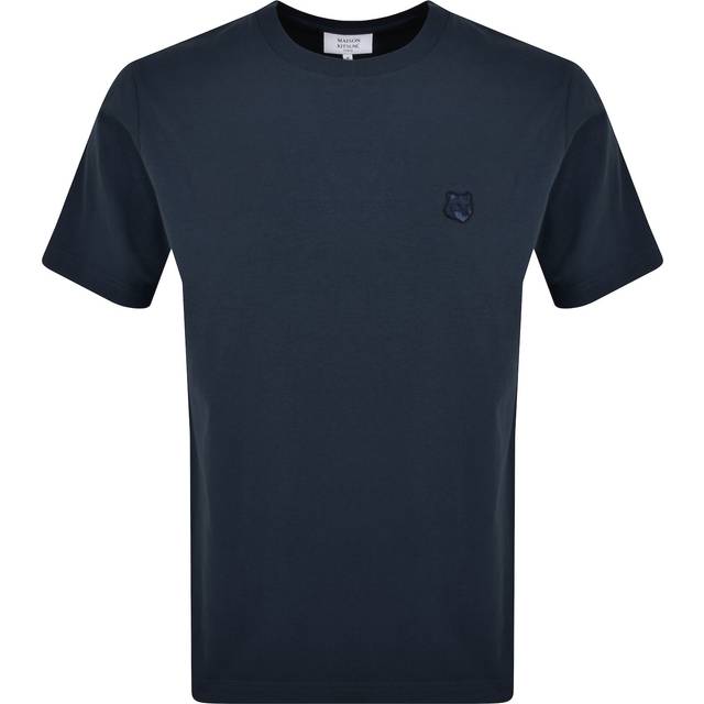 Maison Kitsune Fox Head Patch T Shirt Blue