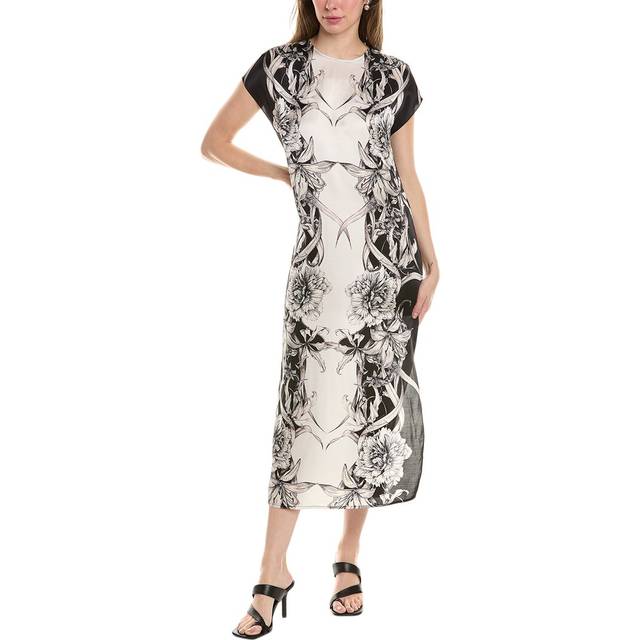 AllSaints Etta Silk-Blend Midi Dress