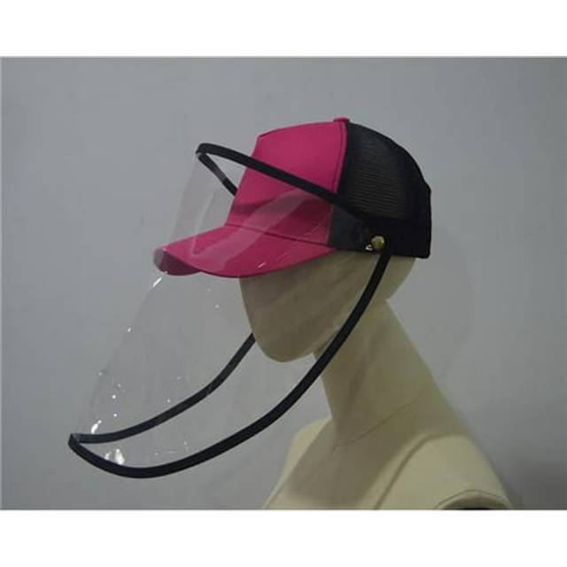 ORE International HBT906 Unisex Baseball Cap Face Shield - Hot Pink & Black
