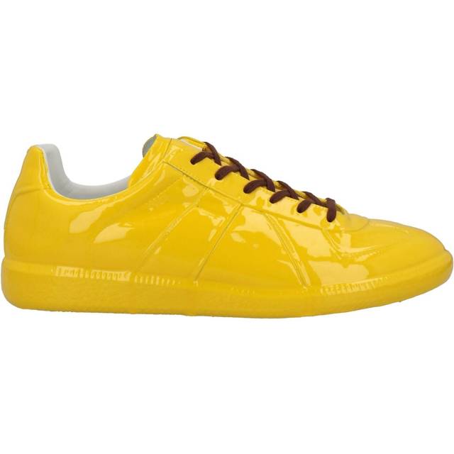 Maison Margiela Man Sneakers Yellow Size 6 Soft Leather, Textile fibers