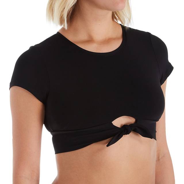 Robin Piccone Ava Solid Cropped T-Shirt Bikini Top