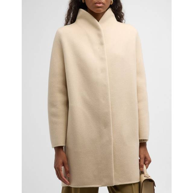 Scotty Double Baby Cashmere Single-Breasted Coat - CREAMY CASHMERE - Large