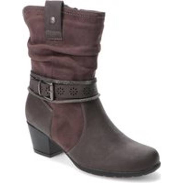 Buckled Calf-Length Boots - WBINS40215 / 326 405 - Grey