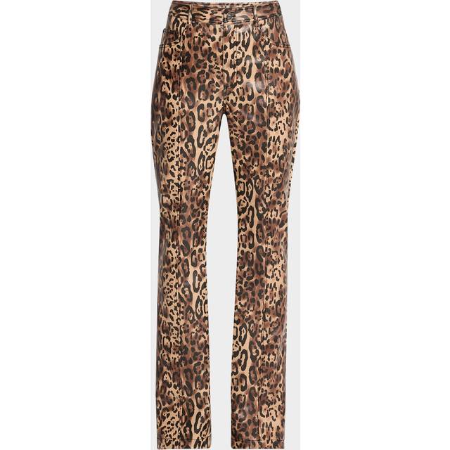 Leopard Faux Leather Pants - BLACK SAHARA - 8