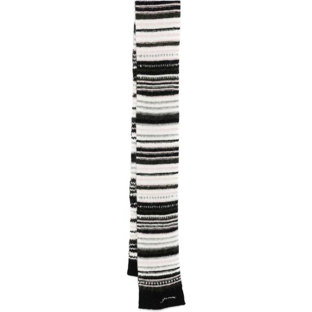 Ganni Striped Soft Intarsia Knit Scarf