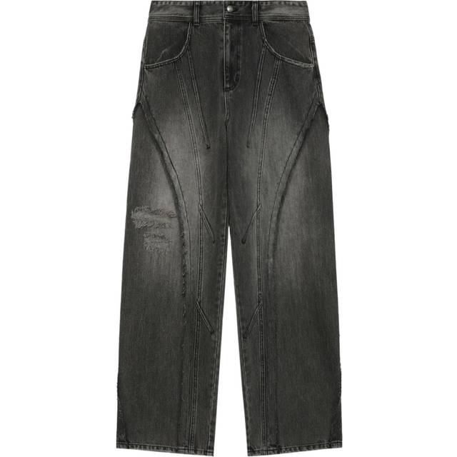 Andersson Bell - ripped wide-leg jeans - men - Cotton/Rayon - 30 - Black