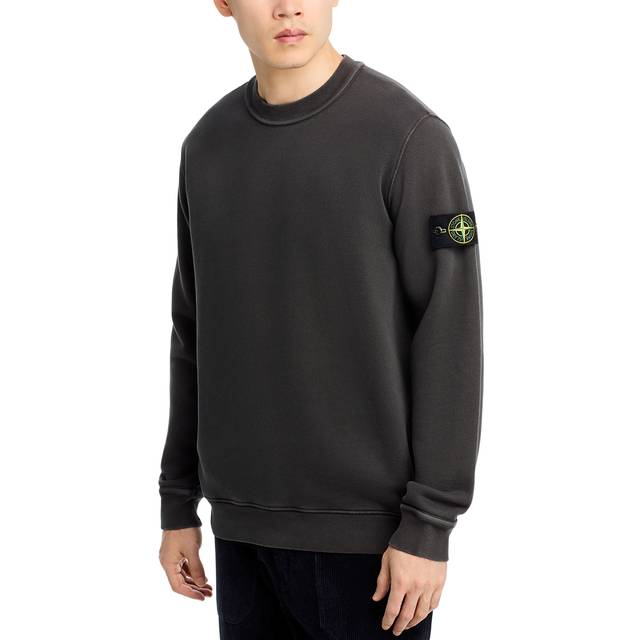 Stone Island Men&#39;s Dark Cotton Crew-Neck Sweatshirt in Grey | Size Small | 811561241 Color V0162 (S)
