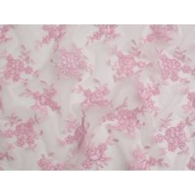 Minerva Core Range Embroidered Tulle Lace Fabric Pink