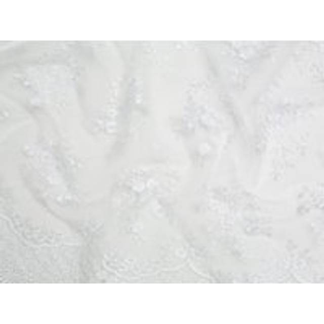 Minerva Core Range Embroidered Tulle Lace Fabric White