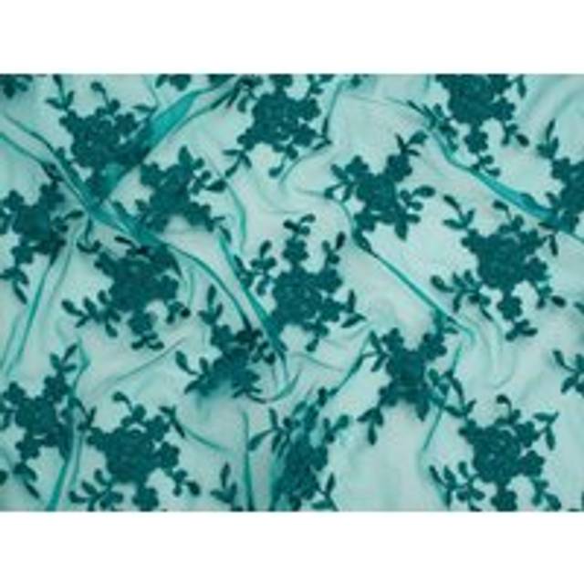 Minerva Core Range Embroidered Tulle Lace Fabric Turquoise