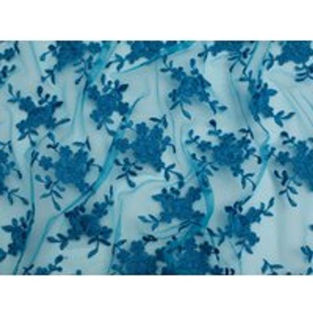 Minerva Core Range Embroidered Tulle Lace Fabric Teal