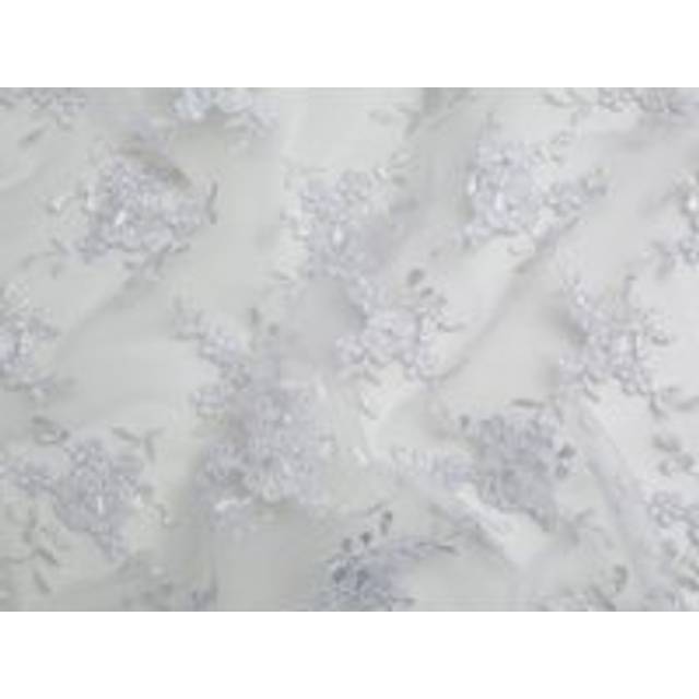 Minerva Core Range Embroidered Tulle Lace Fabric White