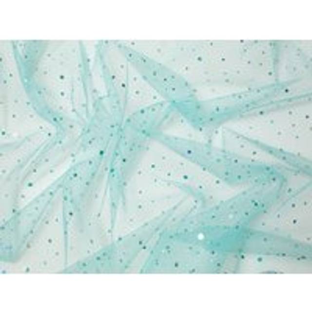 Minerva Core Range Sequin Tulle Net Fabric Mint Green