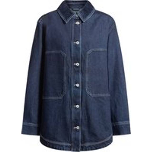 HUGO Galane Oversized Denim Jacket - Navy, Navy, Size L, Women