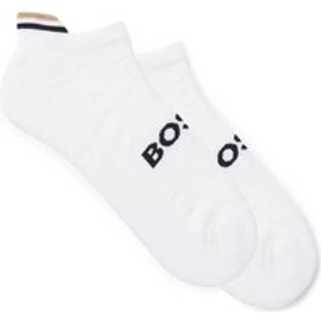 BOSS – Bodywear – Iconic Loop – Vita, låga träningsstrumpor med logga, 2-pack-Vit/a