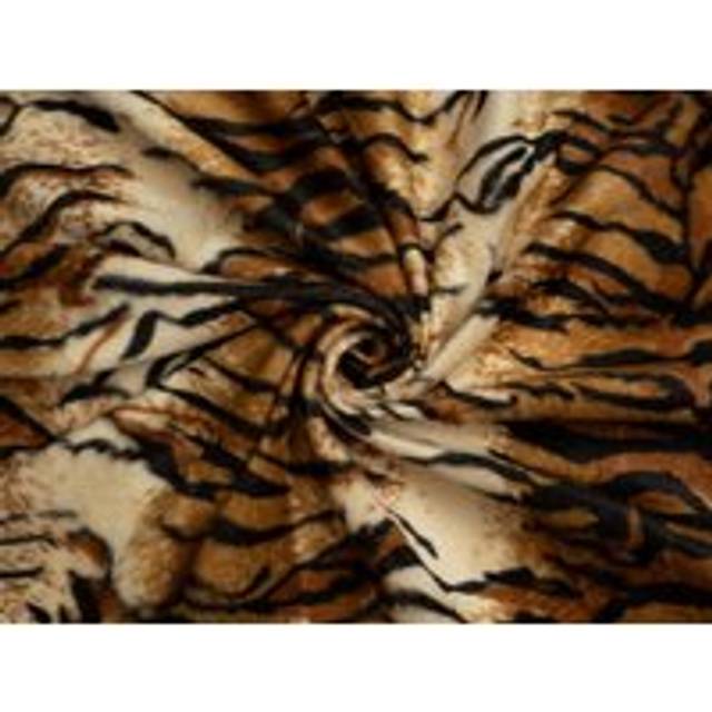 Minerva Core Range Velboa Faux Fur Fabric Brown Tiger