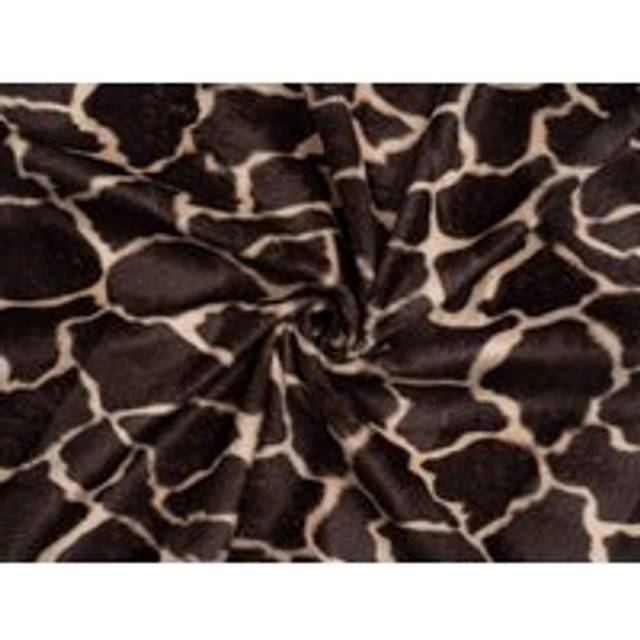 Minerva Core Range Velboa Faux Fur Fabric Dark Brown Giraffe