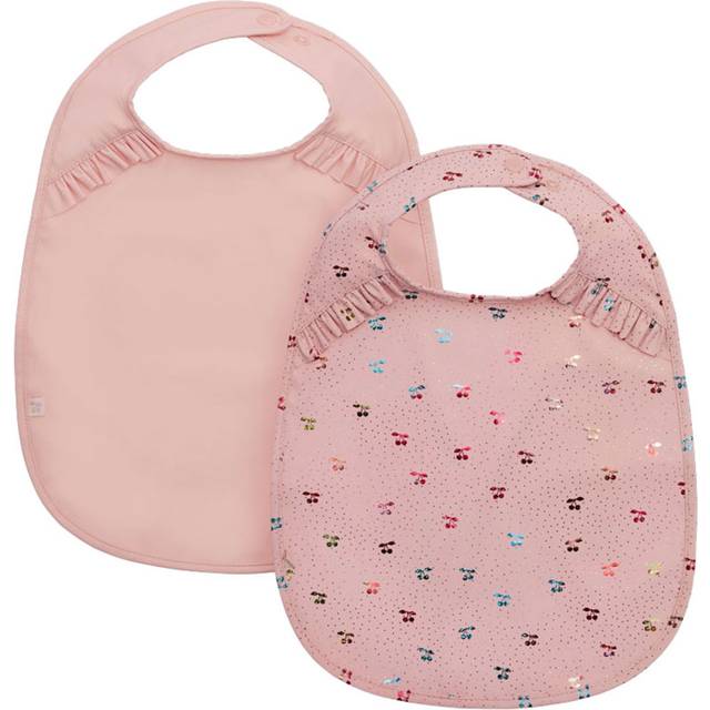 Konges Slöjd Haklapp med volang 2-pack (Fairy Cherry/Cameo Rose)