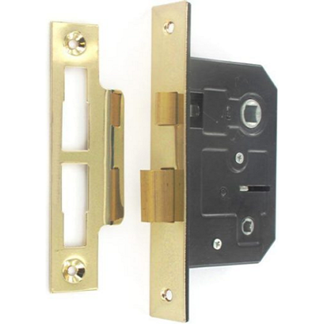 Bathroom mortice door lock latch deadbolt bathroom privacy internal 63mm brass