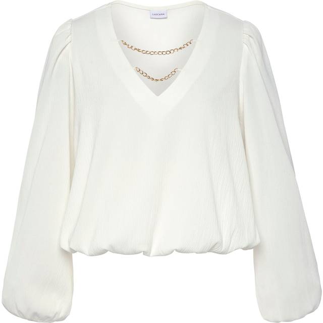 LASCANA Slip-On Cropped Blouse - Gold