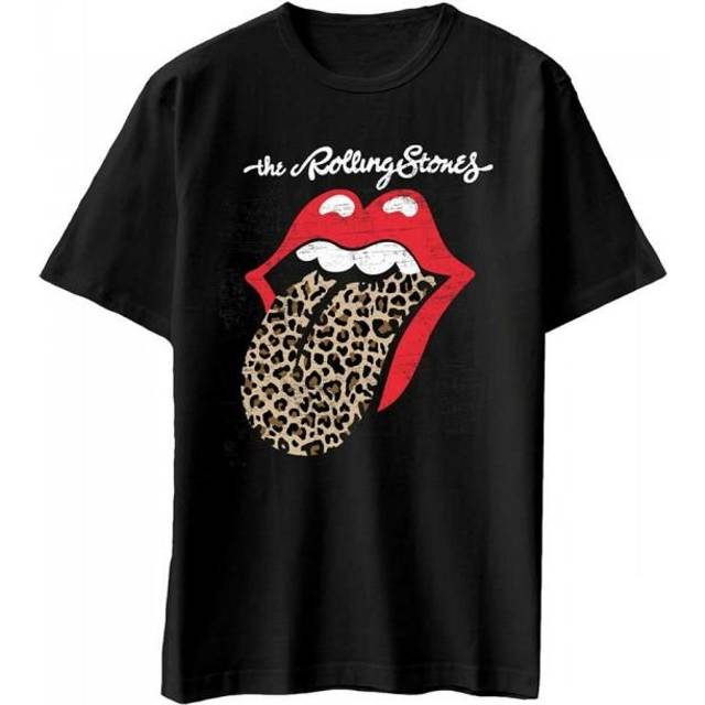 Leopard Tongue Cotton T-Shirt - Black - S