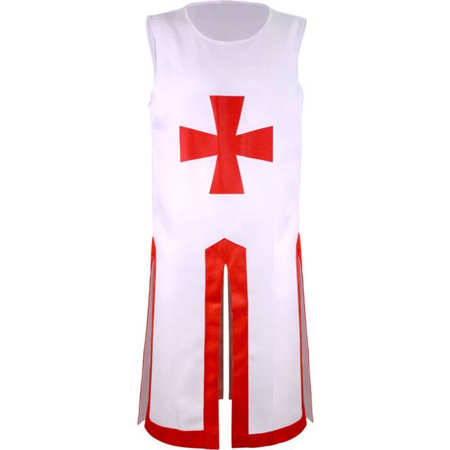 (A1, x  x L) 4XL Medieval Warriors Knight Templar Crusader Costume Adult Men Gown Long