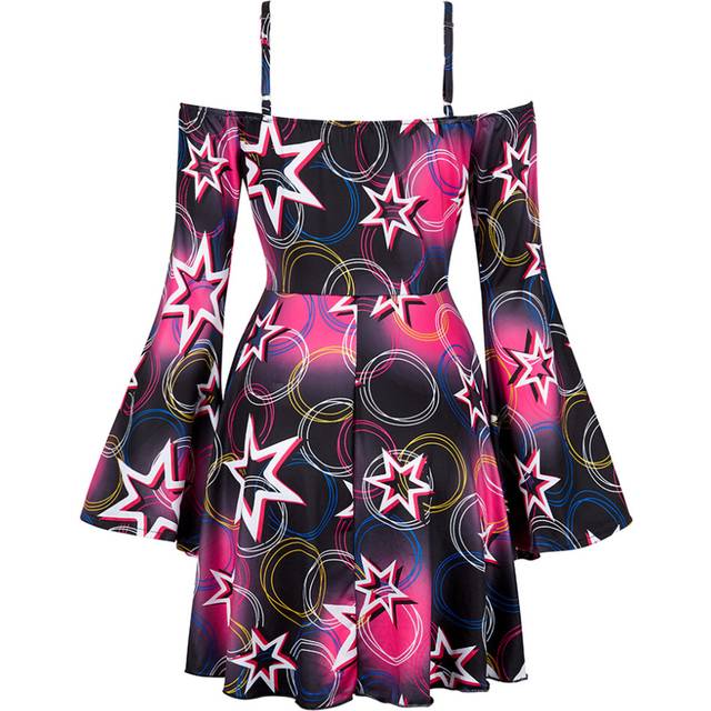 (6723Star Black, x L) Disco Outfit Women 70s Costume Disco Party Dress for Women Rave Clothes