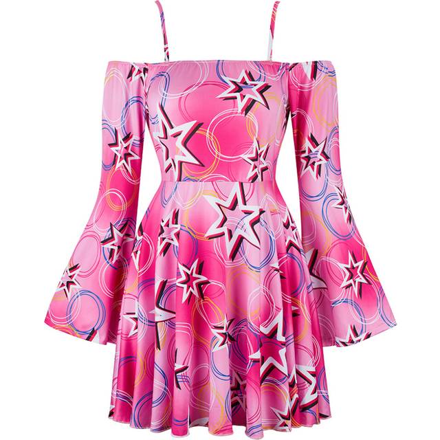 (6723Star Pink, x L) Disco Outfit Women 70s Costume Disco Party Dress for Women Rave Clothes
