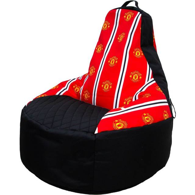 Manchester united bean chair filled indoors outdoors football red beanbag