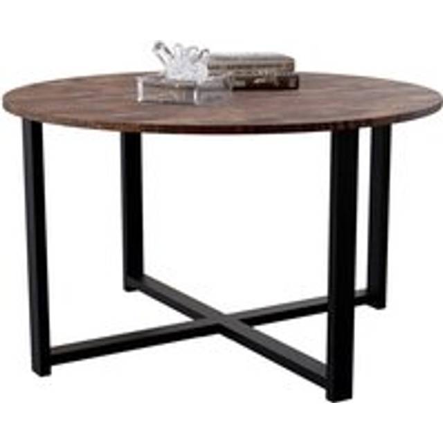 Vida Designs Brooklyn Round Coffee Table - Dark Wood, Brown