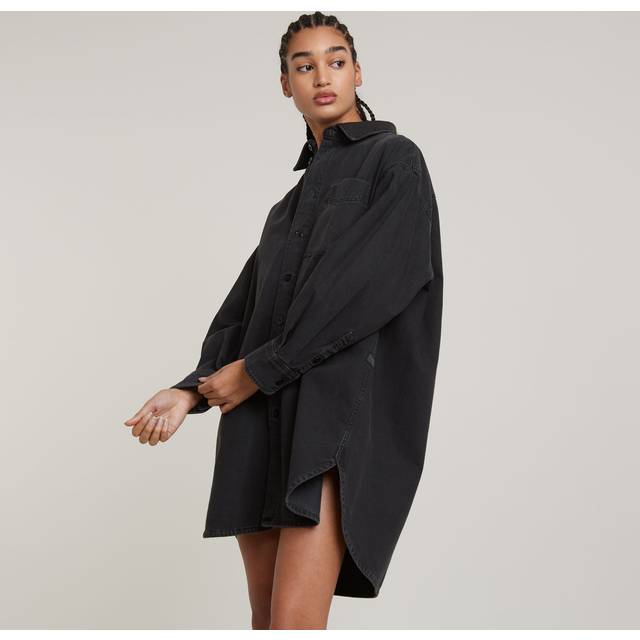 G Star Raw Womens G-Star RAW Oversized Denim Dress - Black Cotton - Size 3XS