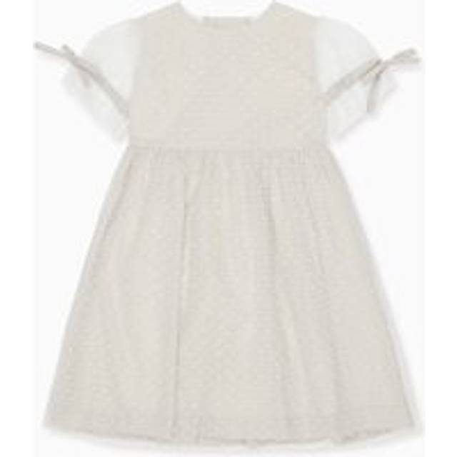 Ivory Polka Dot Violetta Tulle Girl Dress - 9Y