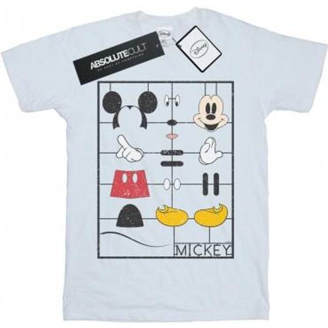 Mickey Mouse Construction Kit Cotton Boyfriend T-Shirt - White