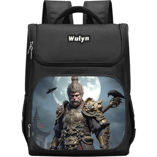 (Style E) Black Myth Wukong Pattern Children Backpack Large Capacity Bag Oxford Cloth