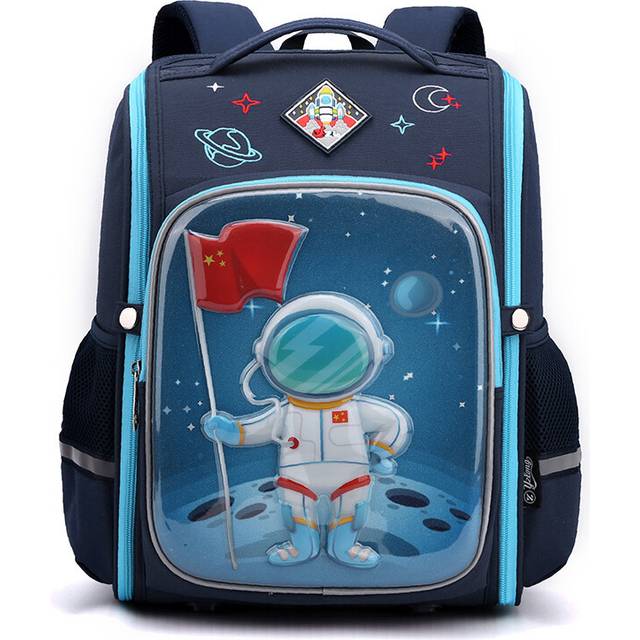 (Blue, S) School Student Bag Backpack Whale Astronaut Large Capacity And Wear Resistant