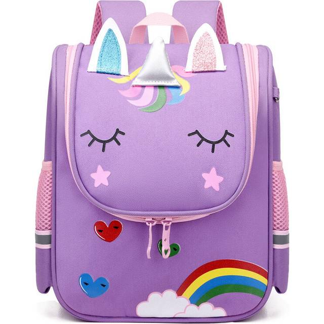 (Purple Unicorn) Fun Functional And Kids Backpack In Colorful Designs With Ergonomic Support For School Use
