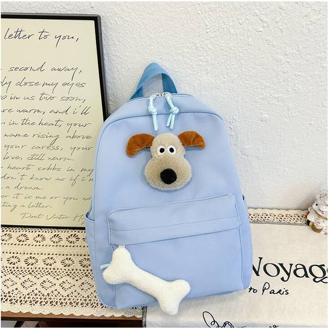 (Blue) Cute Trendy Nylon Backpack For Toddlers Unisex Cartoon Animation School Bag