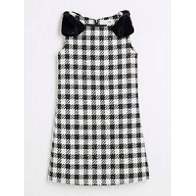 River Island Older Girl Boucle Sequin Bow Shift Dress - Black, Black, Size Age: 12 Years - age: 12 YEARS