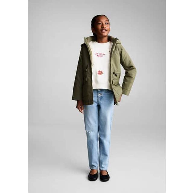 Mango Girls Parka - Khaki, Khaki, Size 11 Years - 11 YEARS