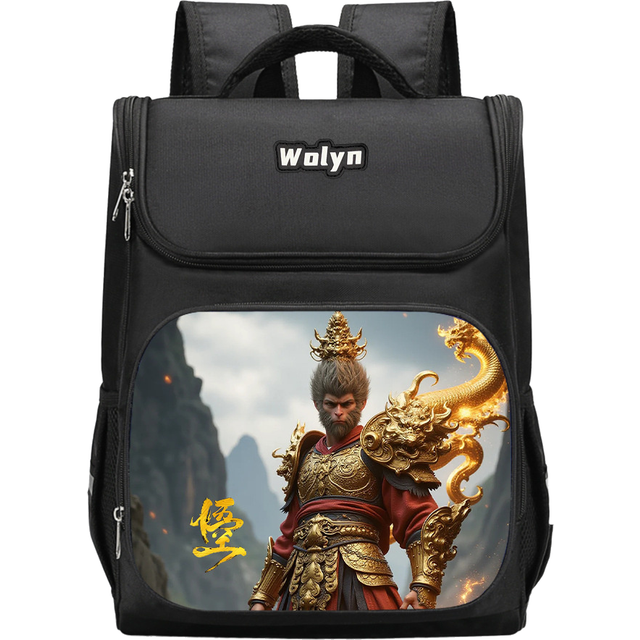 (Style F) Black Myth Wukong Pattern Children Backpack Large Capacity Bag Oxford Cloth