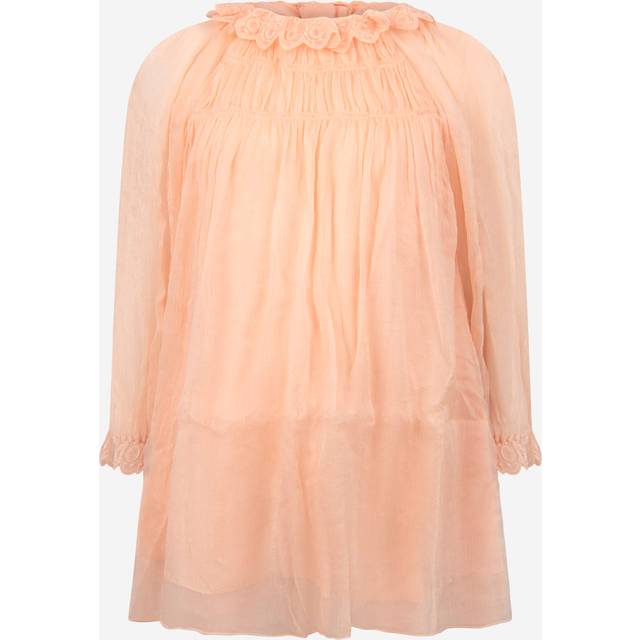 Chloé, Dresses, female, Brown, 4 Y, Light Pink Silk Dress