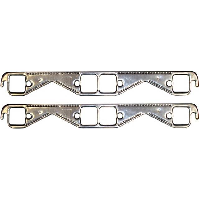 Proform 67921 Aluminum Exhaust Header Gasket with Square Ports for Small Block Chevy - Pair
