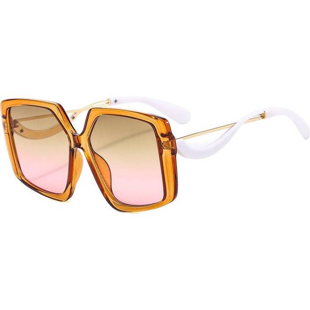 (tea, as picture) Irregular Square Sunglasses Women Brand Designer Metal Hinge Retro Eyewear Female Sun Glasses Shades UV400 Men Oculus