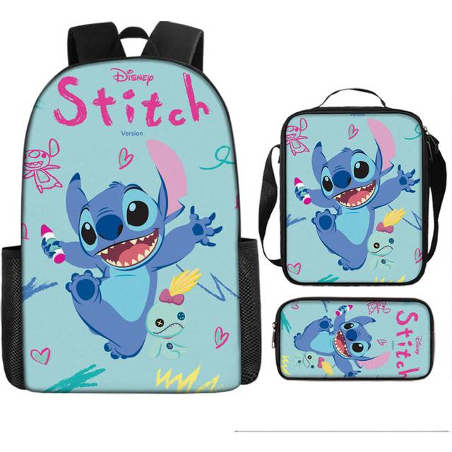 (29) NEW Kids Lilo Stitch Backpack Rucksack Student Handbag Laptop Travel Bag Gifts