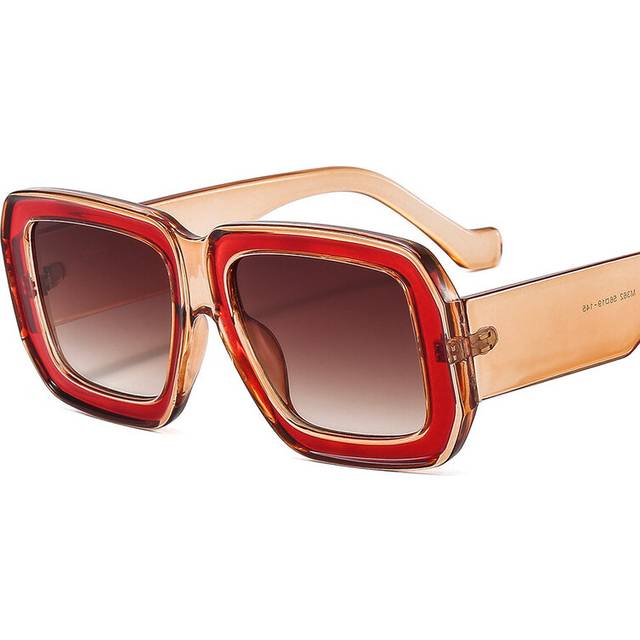 (Champagne, Other) 2022 Vintage Double Color Square Sunglasses For Women Men Designer Sun Glasses Ladies Trending Shades UV400 Eyewear Whol