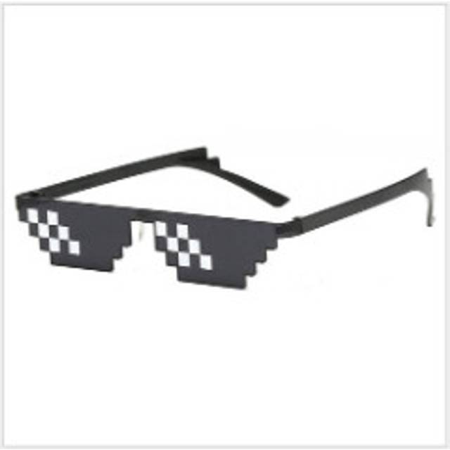(A5) Pixel Mosaic Sunglasses Men Women Funny Retro Eyewear Unisex Birthday/Party Cosplay Gamer Robot UV400 Sun Glasses