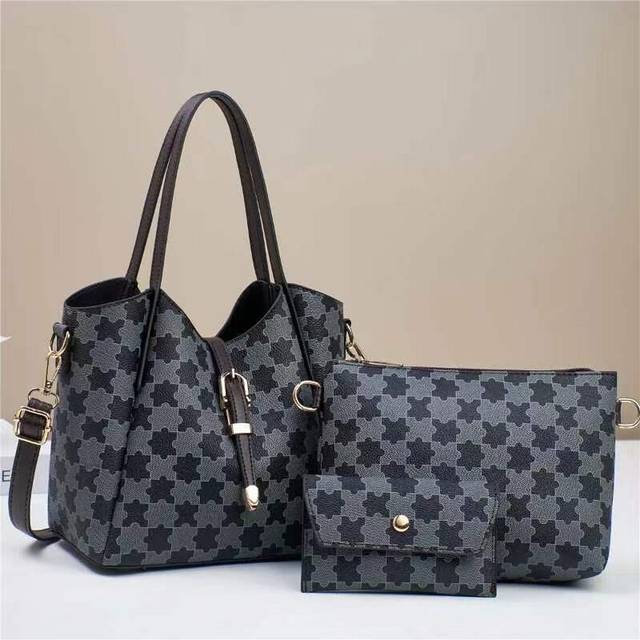 (Puzzle Black) Versatile Fashionable Crossbody Bag With Elegant Floral Patterns And Medium Size For Daily Use